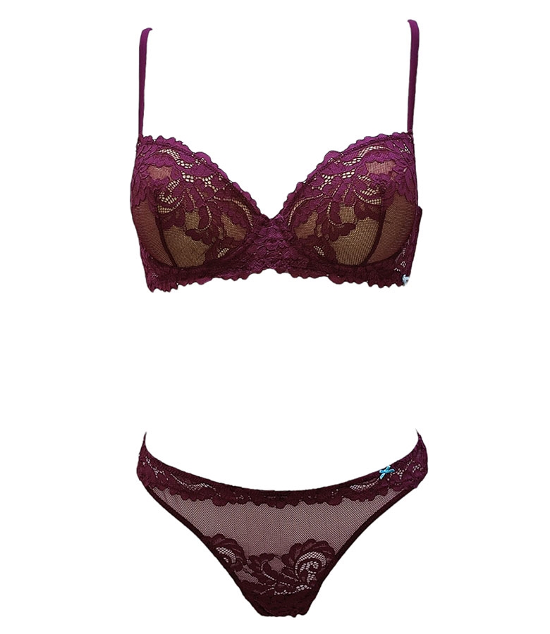 Set Balconette Bra with Brazilian Slip