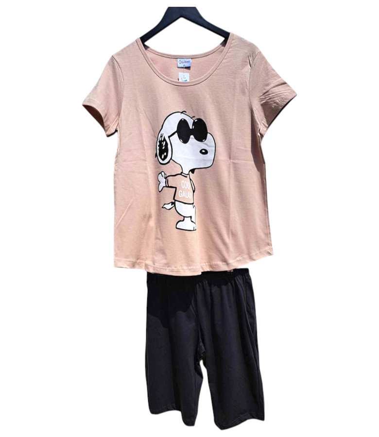 Γυναικεία Καλοκαιρινή Πιτζάμα Snoopy Plus size
