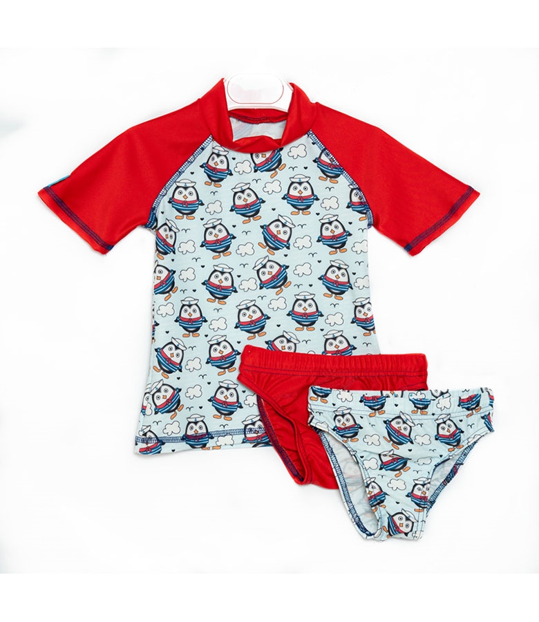 Sun Protective Set T-Shirt with 2Pcs Slips for Baby Boy