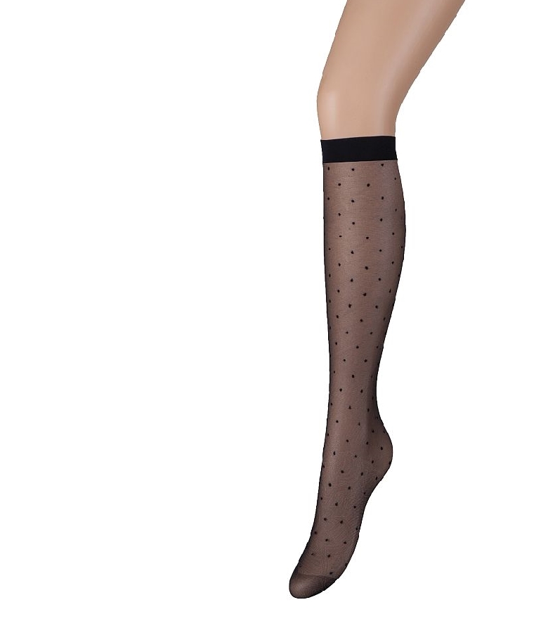 WOMAN SHEER ELASTIC KNEE-HIGHS 20DEN DOTS PATTERN 