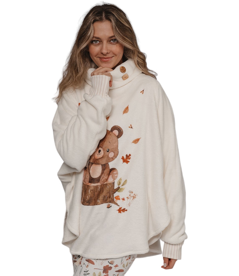 Woman 's Fluffy Poncho