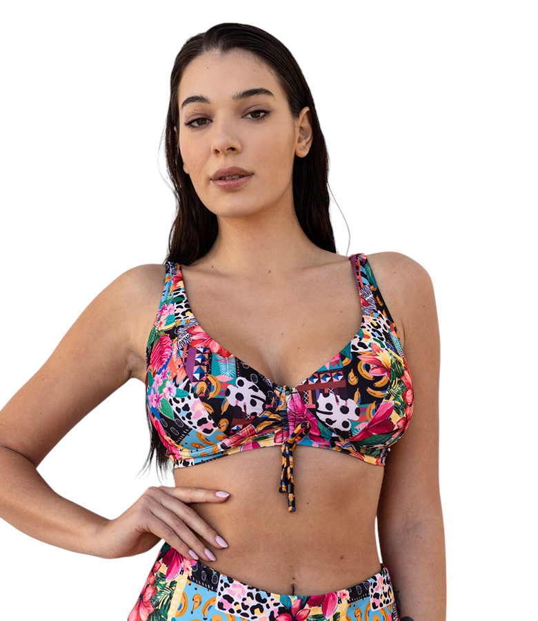 Cosy & Kini Μαγιό Σουτιέν Zoe Tropikini Patchwork Cup E