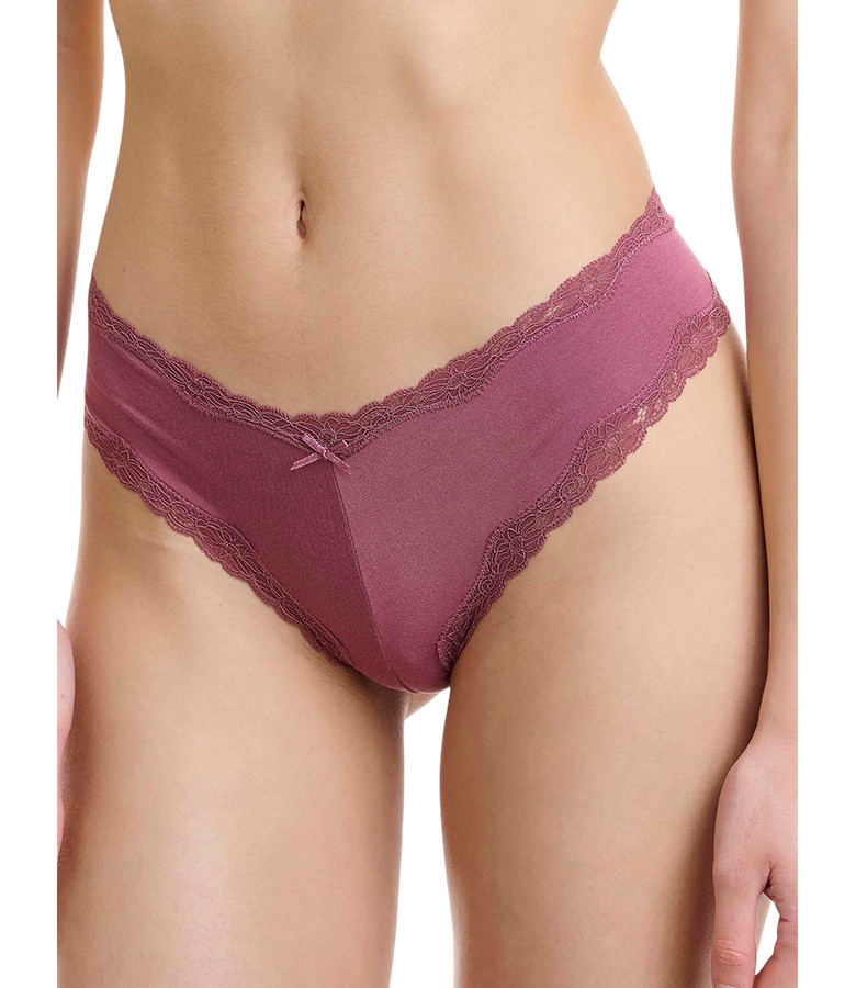 Walk Brazilian Σλιπ από Βamboo με Δαντέλα 2Pack