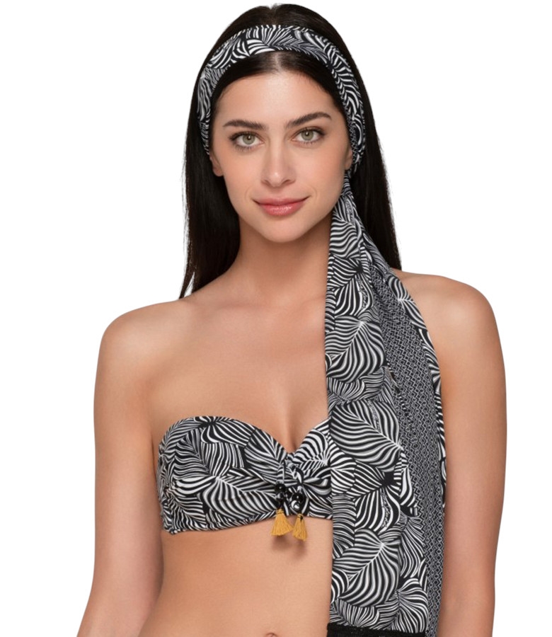 Luna Μαγιό Σουτιέν Strapless Zebra Cup D