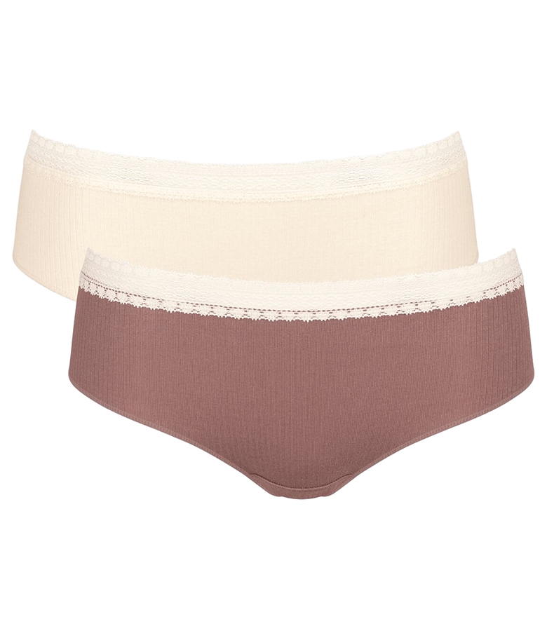 Woman's Cotton Tanga Hipster GO Ribbed 2Pack