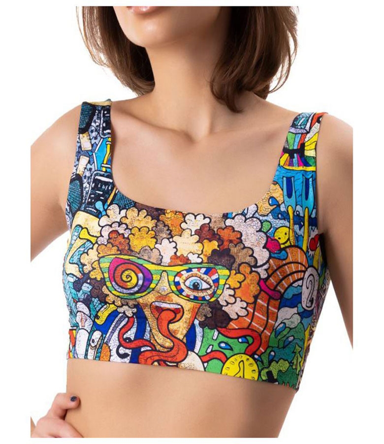 Mememe Γυναικείο Crop Top Psychotropical 