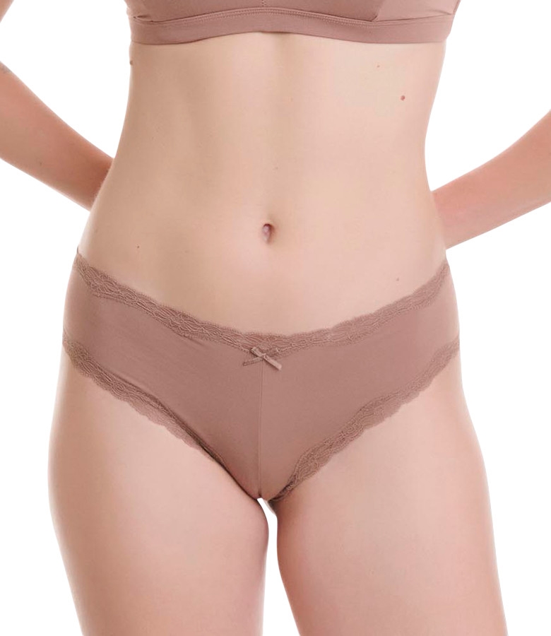 Brazilian Σλιπ από Βamboo με Δαντέλα 2Pack