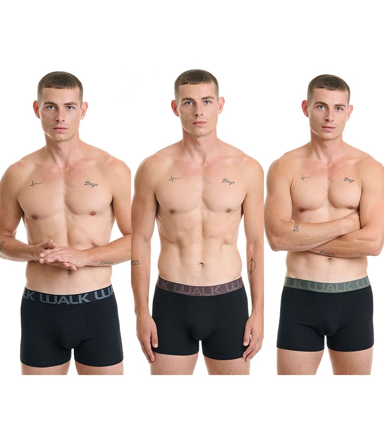 Walk Ανδρικό Βαμβακερό Boxer 3Pack